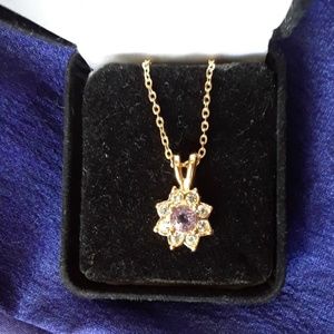 LIND Vintage Amethyst & Crystal Pendant w/chain